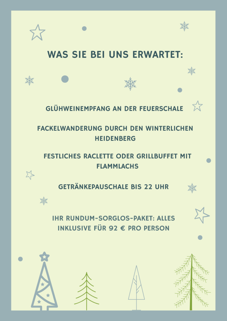 Weihnachtsfeier Pauschalangebot